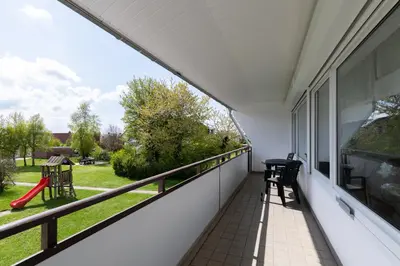 Ein Balkon oder eine Terrasse in der Unterkunft Haus Dallacker 5, Whg 8