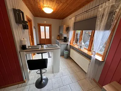 Küche/Küchenzeile in der Unterkunft Apartment Holzhaus