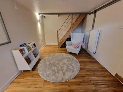 Ein Sitzbereich in der Unterkunft Ferienhaus To Huus