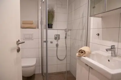 Ein Badezimmer in der Unterkunft Haus Seestern