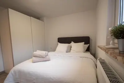 Ein Bett oder Betten in einem Zimmer der Unterkunft Haus Seestern