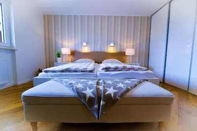 Ein Bett oder Betten in einem Zimmer der Unterkunft Am Sahlenburger Strand AS24