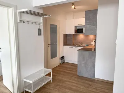 Küche/Küchenzeile in der Unterkunft Appartementhaus Nige Ooge Wohnung Nr 1