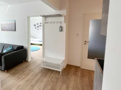 Ein Bett oder Betten in einem Zimmer der Unterkunft Appartementhaus Nige Ooge Wohnung Nr 1