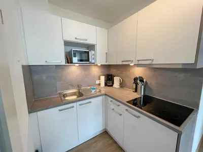 Küche/Küchenzeile in der Unterkunft Appartementhaus Nige Ooge Wohnung Nr 1