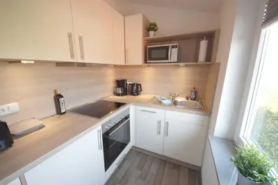Küche/Küchenzeile in der Unterkunft Appartementhaus Nige Ooge Wohnung Nr 12
