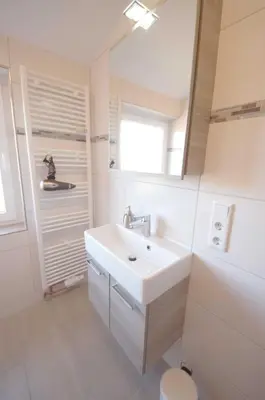 Ein Badezimmer in der Unterkunft Appartementhaus Nige Ooge Wohnung Nr 12