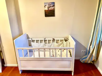 Ein Bett oder Betten in einem Zimmer der Unterkunft Urlaub mit Hund im Ferienhaus am Wingster Wald