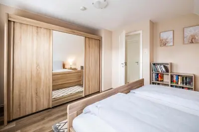 Ein Bett oder Betten in einem Zimmer der Unterkunft Ferienhaus Abbie