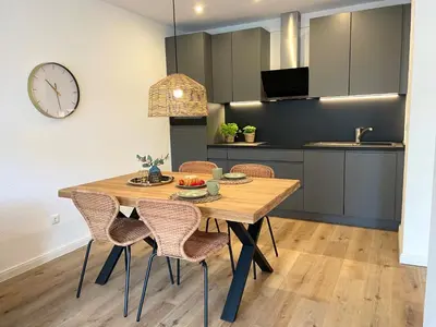 Küche/Küchenzeile in der Unterkunft Haus Nordseebrandung FeWo 7