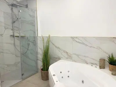 Ein Badezimmer in der Unterkunft Haus Nordseebrandung FeWo 7