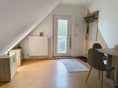 Ein Sitzbereich in der Unterkunft Achim's Moorblick