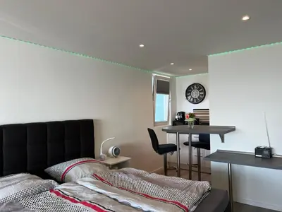 Ein Bett oder Betten in einem Zimmer der Unterkunft Ferienwohnung Sea View