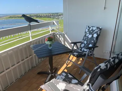 Ein Balkon oder eine Terrasse in der Unterkunft Ferienwohnung Sea View