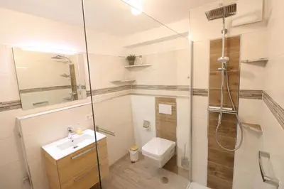 Ein Badezimmer in der Unterkunft Haus Nordseebrandung Wohnung B64