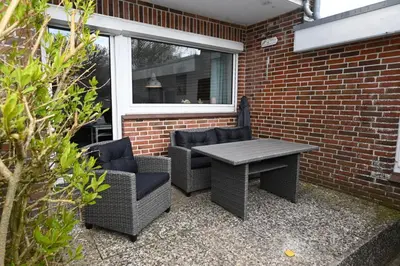 Ein Patio oder anderer Außenbereich in der Unterkunft Nordseestube