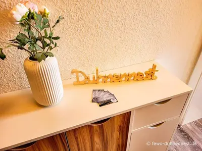 Ein Zertifikat, Auszeichnung, Logo oder anderes Dokument, das in der Unterkunft Ferienwohnung Duhnennest in Cuxhaven Duhnen ausgestellt ist