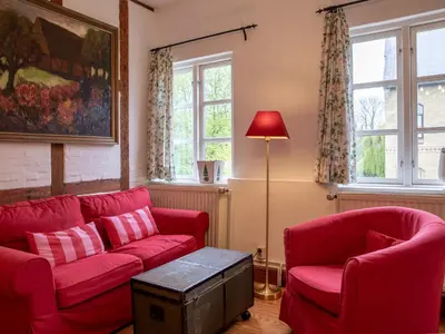 Ein Sitzbereich in der Unterkunft Holiday Home Gut Hörne-1 by Interhome