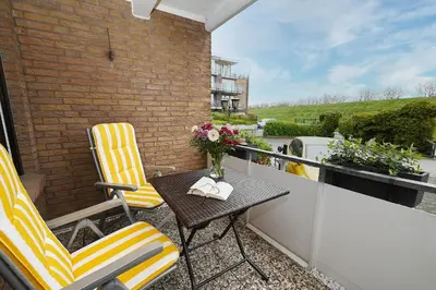Ein Balkon oder eine Terrasse in der Unterkunft Ankerherz