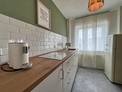 Küche/Küchenzeile in der Unterkunft Gemütliche helle Ferienwohnung im angesagten Boho Stil #Cosiness Company