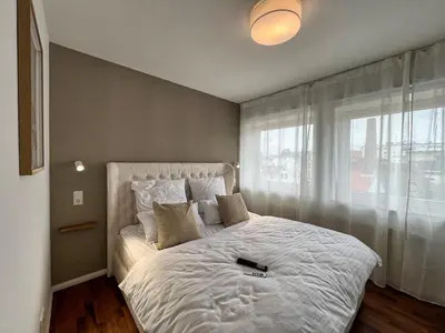Ein Bett oder Betten in einem Zimmer der Unterkunft Gemütliche helle Ferienwohnung im angesagten Boho Stil #Cosiness Company