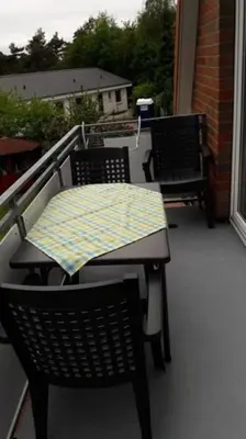 Ein Balkon oder eine Terrasse in der Unterkunft FEWO Wald&Meer