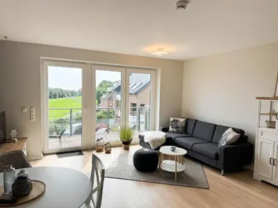 Ein Sitzbereich in der Unterkunft Haus Seehafen Apartment 2 3