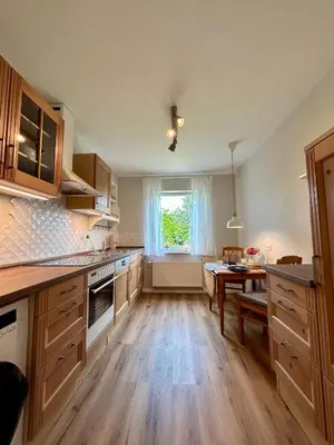 Küche/Küchenzeile in der Unterkunft liten lind - Ferienwohnung in Sahlenburg