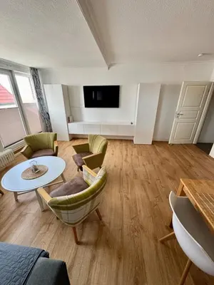 TV/Unterhaltungsangebot in der Unterkunft Naturdüne ND 8, Meerblick mit Balkon
