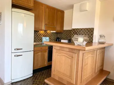 Küche/Küchenzeile in der Unterkunft Apartmenthaus Frauenpreiss FeWo 308
