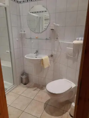 Ein Badezimmer in der Unterkunft Ferienhof Eckelehe, Wremen