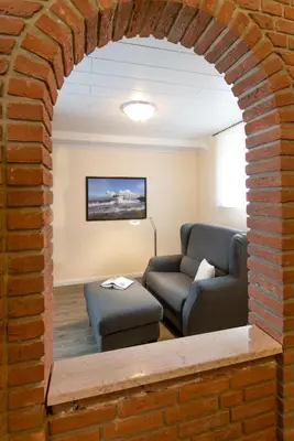 Ein Sitzbereich in der Unterkunft Haus Wattenblick