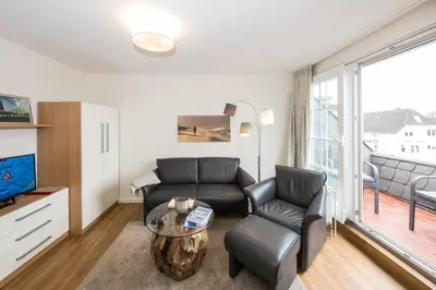 Ein Sitzbereich in der Unterkunft Haus Wattenblick