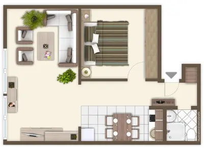 Grundriss der Unterkunft Appartement Achtern Diek 2-27