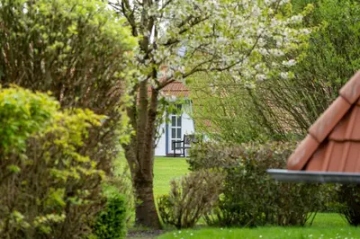 Ein Garten an der Unterkunft Ferienreihenhaus 