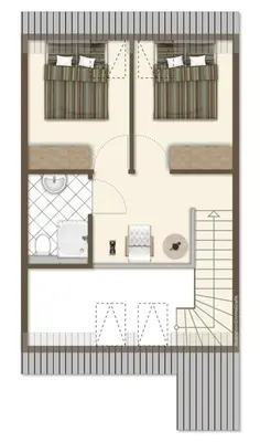 Grundriss der Unterkunft Ferienreihenhaus 