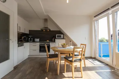 Küche/Küchenzeile in der Unterkunft Appartement Sieltrift 27-25