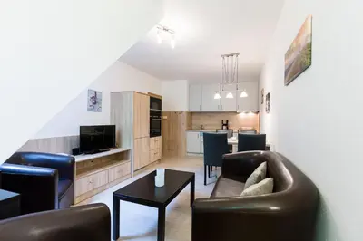 Ein Sitzbereich in der Unterkunft Ferienwohnung Sieltrift 4-06
