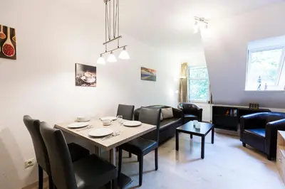 Ein Sitzbereich in der Unterkunft Ferienwohnung Sieltrift 4-06