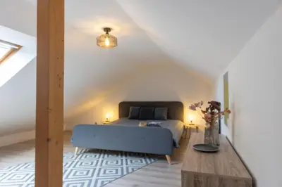 Ein Bett oder Betten in einem Zimmer der Unterkunft Ferienwohnung 