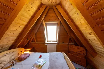 Ein Bett oder Betten in einem Zimmer der Unterkunft Ferienhaus 