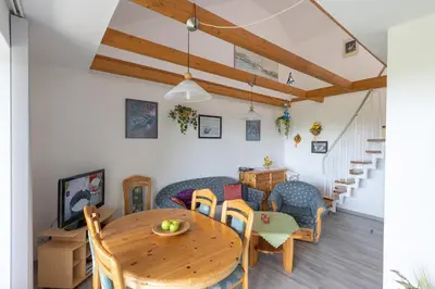 Ein Sitzbereich in der Unterkunft Ferienwohnung 