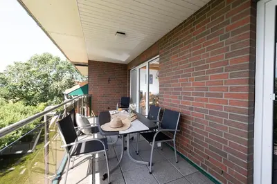 Ein Balkon oder eine Terrasse in der Unterkunft Ferienwohnung 