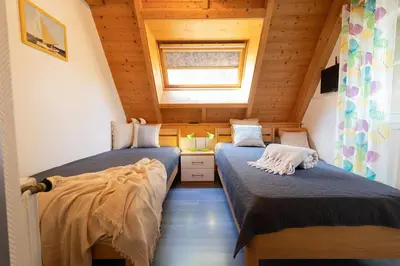 Ein Bett oder Betten in einem Zimmer der Unterkunft Ferienhaus Medemsand 18