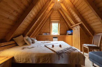 Ein Bett oder Betten in einem Zimmer der Unterkunft Ferienhaus 