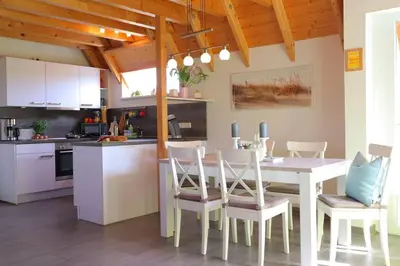 Küche/Küchenzeile in der Unterkunft Ferienhaus Zimmers-Nordseehaus