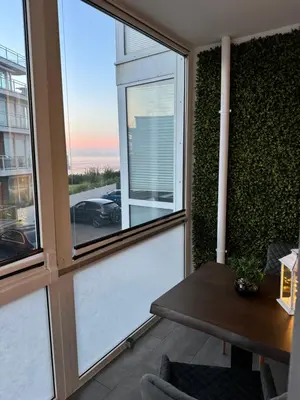 Ein Balkon oder eine Terrasse in der Unterkunft Strandjuwel in der Seehütte Cuxhaven Duhnen- Exclusive Ferienwohnung am Strand mit Meerblick