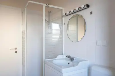 Ein Badezimmer in der Unterkunft Haus Seemöwe, Whg 1