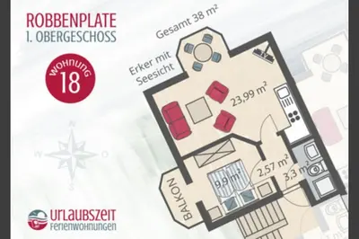 Grundriss der Unterkunft Robbenplate, Whng. 18