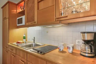 Küche/Küchenzeile in der Unterkunft Elbstrom, Ferienwohnung 1